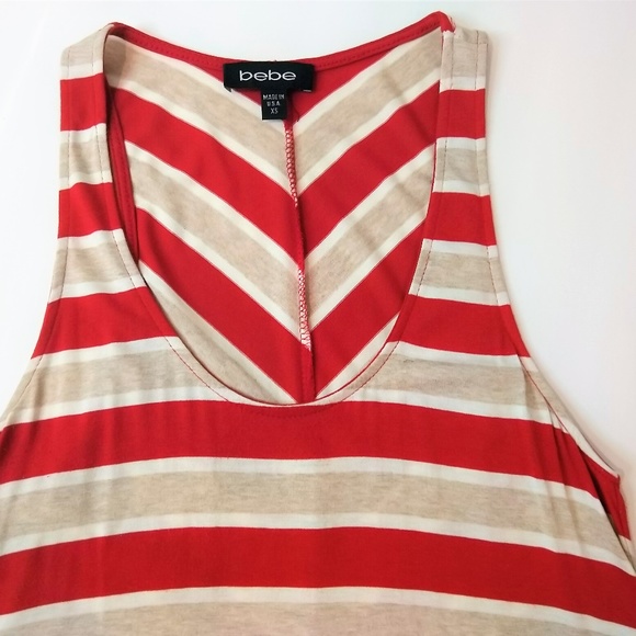 Bebe Sleeveless Striped Tank Tunic Size XS - Picture 3 of 8